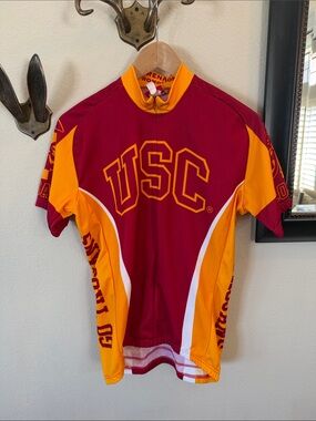 USC Women's Maroon and Gold Short-Sleeve Cycling Jersey